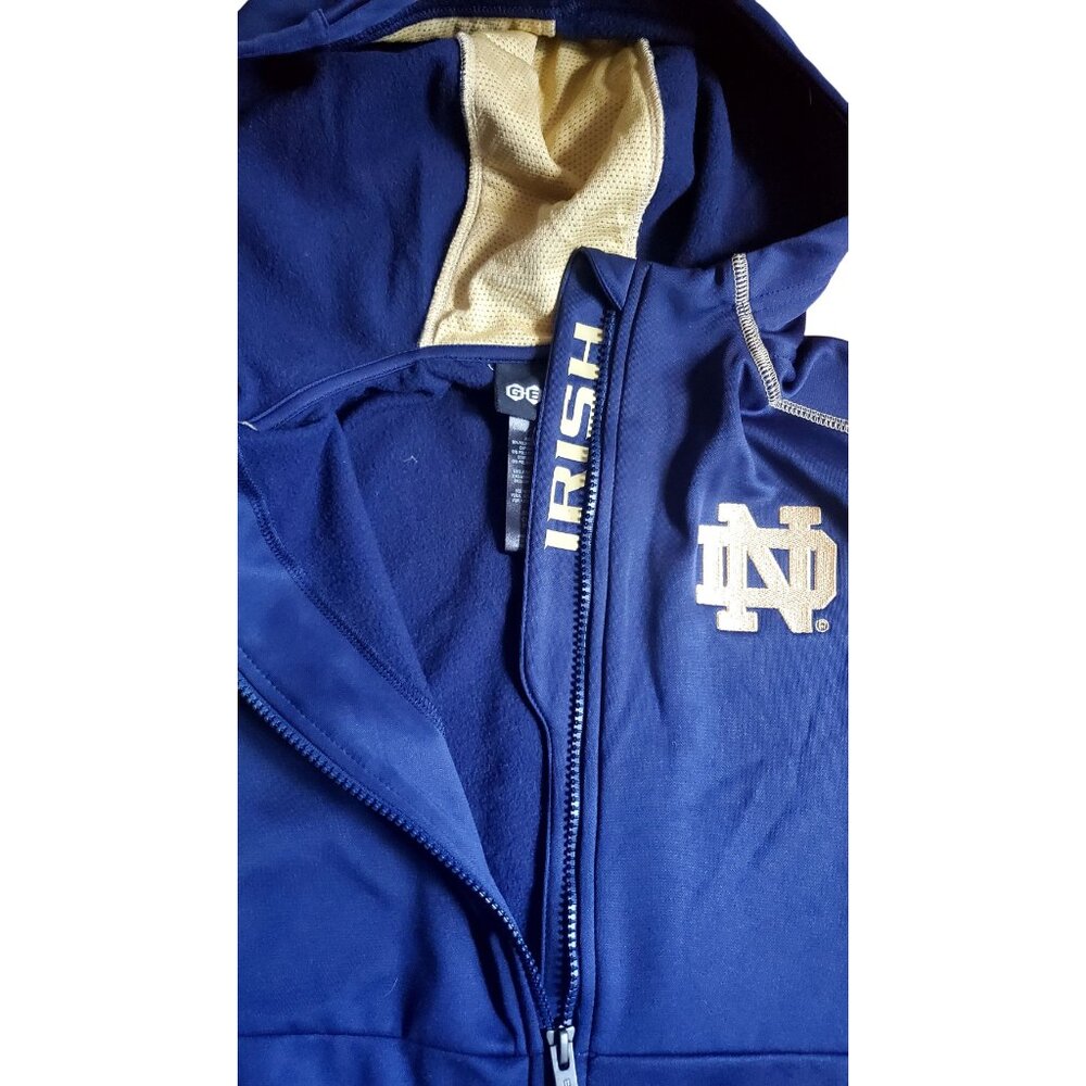 Notre Dame Fighting Irish Womens Hoodie Jacket Blue Gold Small Zipper Pockets - Picture 4 of 6